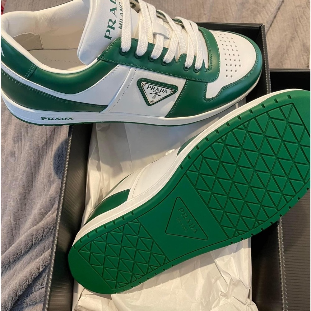 Prada Downton Logo Low Sneakers - Mango Green
